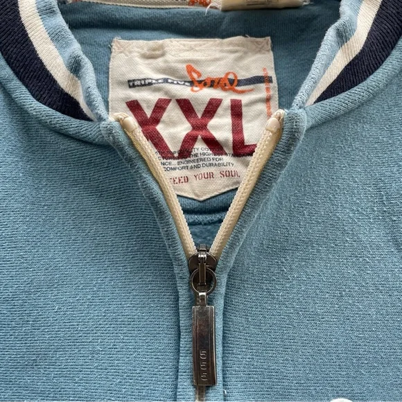 Vintage 90s Triple Five Soul 555 mens Brooklyn Sweatshirt Jacket zip up SZ XXL - Picture 4 of 9